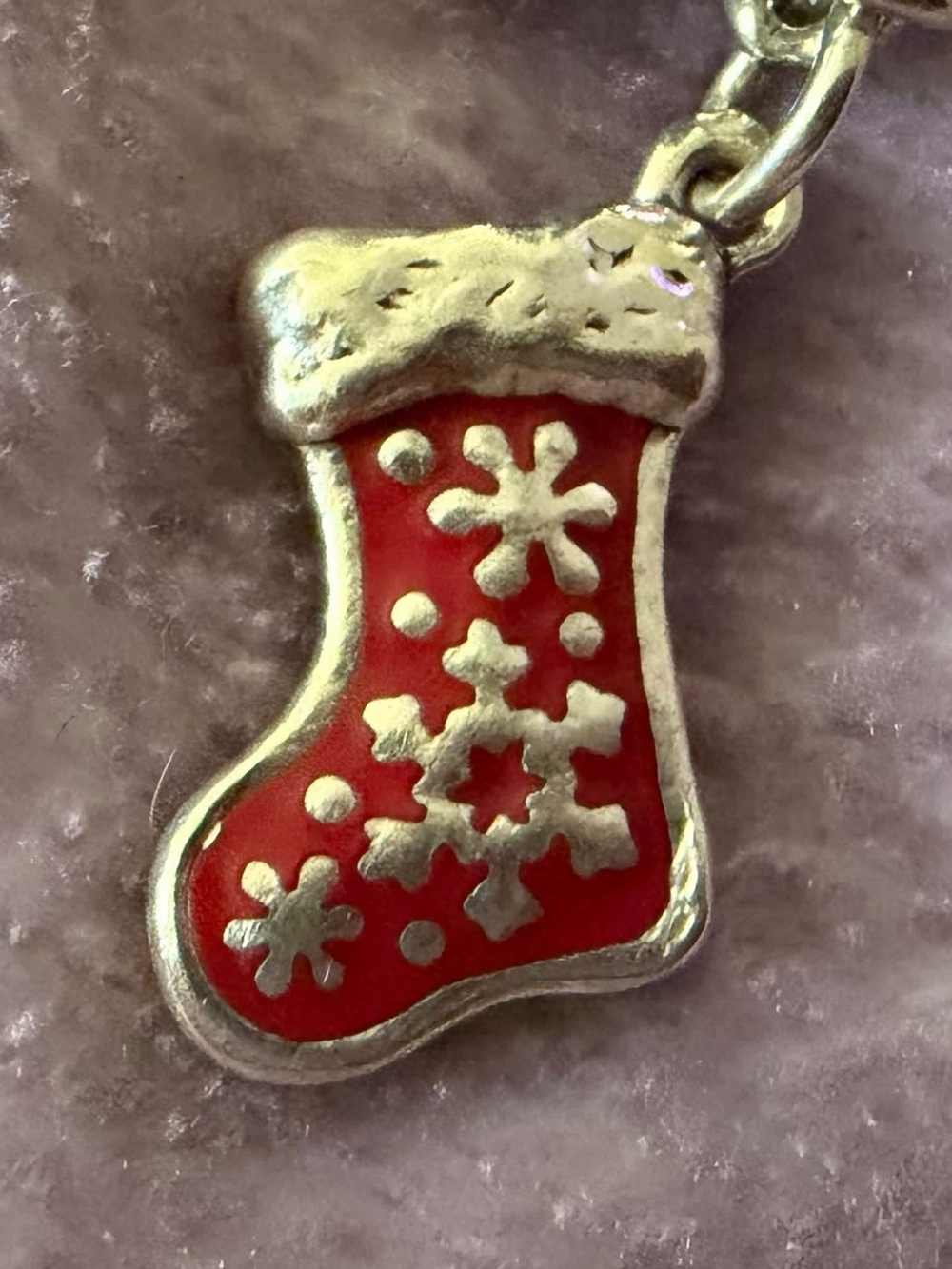 James Avery Red and Silver Holiday Stocking Charm